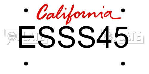 ESSS45 California License Plate