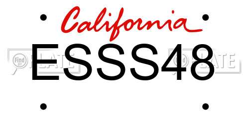 ESSS48 California License Plate