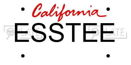 ESSTEE California License Plate