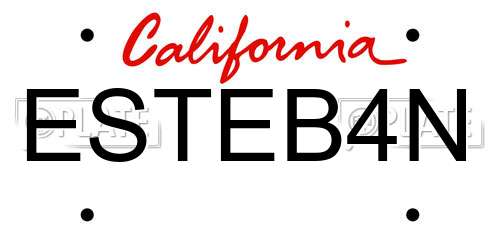 ESTEB4N California License Plate