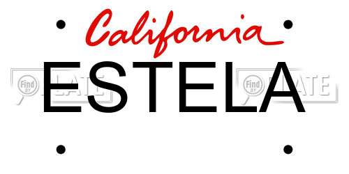 ESTELA California License Plate
