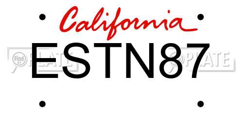 ESTN87 California License Plate