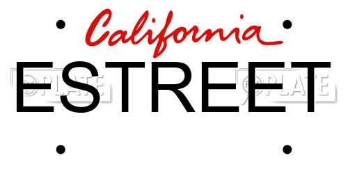 ESTREET California License Plate