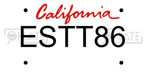 ESTT86 California License Plate