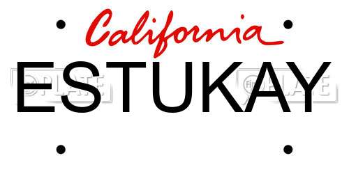 ESTUKAY California License Plate
