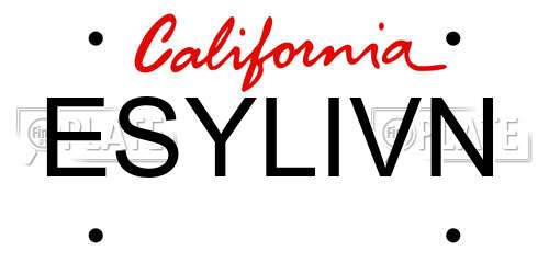 ESYLIVN California License Plate