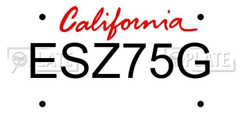 ESZ75G California License Plate
