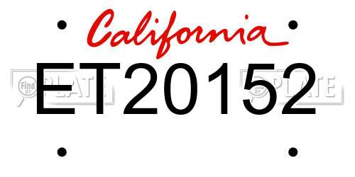 ET20152 California License Plate