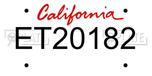 ET20182 California License Plate