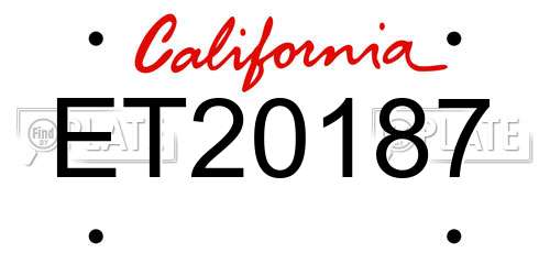 ET20187 California License Plate