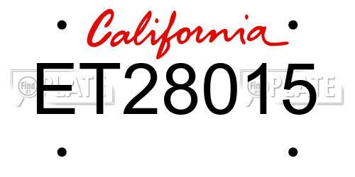 ET28015 California License Plate