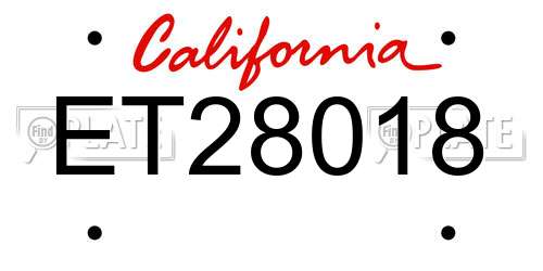 ET28018 California License Plate
