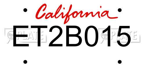 ET2B015 California License Plate