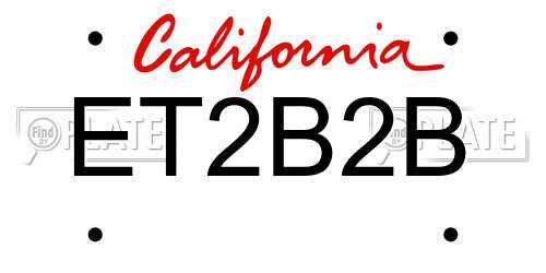 ET2B2B California License Plate