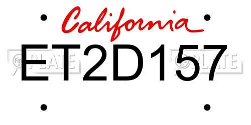 ET2D157 California License Plate