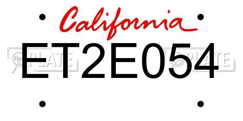 ET2E054 California License Plate