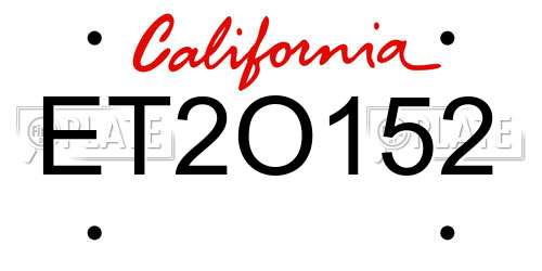 ET2O152 California License Plate