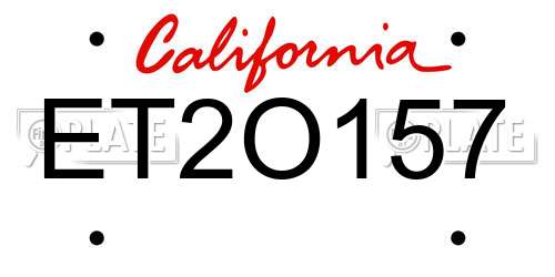ET2O157 California License Plate