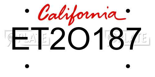 ET2O187 California License Plate