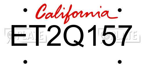 ET2Q157 California License Plate