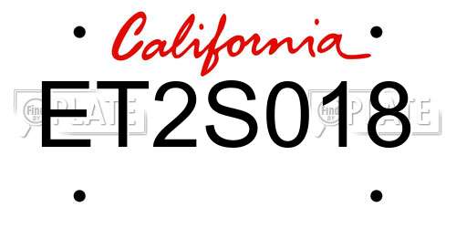 ET2S018 California License Plate
