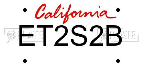 ET2S2B California License Plate