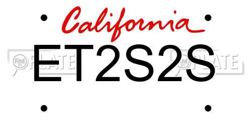 ET2S2S California License Plate