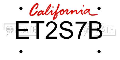 ET2S7B California License Plate