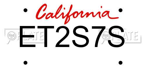ET2S7S California License Plate