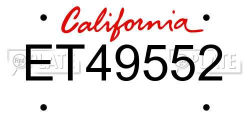 ET49552 California License Plate