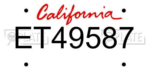 ET49587 California License Plate