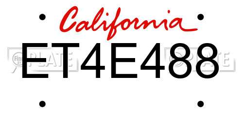 ET4E488 California License Plate
