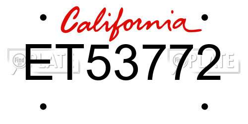 ET53772 California License Plate