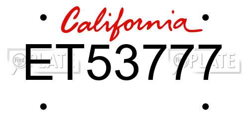ET53777 California License Plate