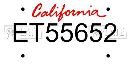 ET55652 California License Plate