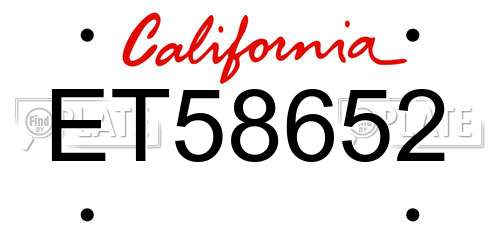 ET58652 California License Plate