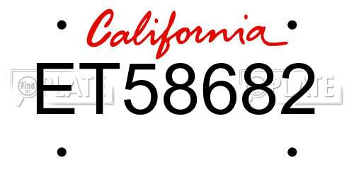 ET58682 California License Plate