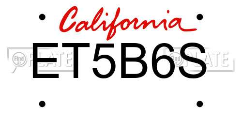 ET5B6S California License Plate