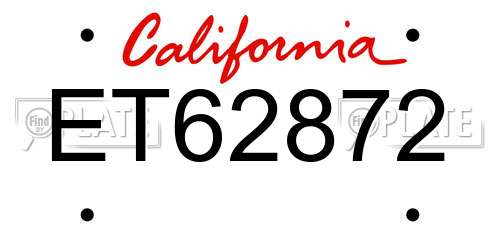 ET62872 California License Plate