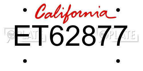 ET62877 California License Plate