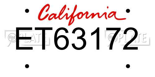 ET63172 California License Plate