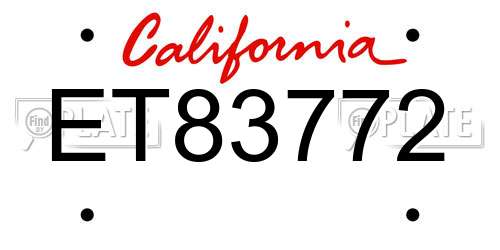 ET83772 California License Plate