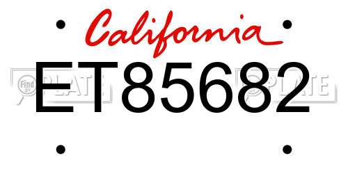 ET85682 California License Plate