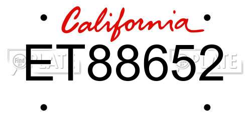 ET88652 California License Plate