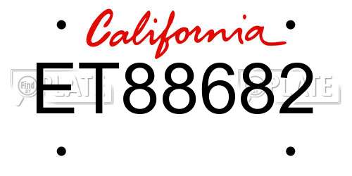 ET88682 California License Plate