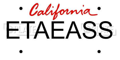 ETAEASS California License Plate