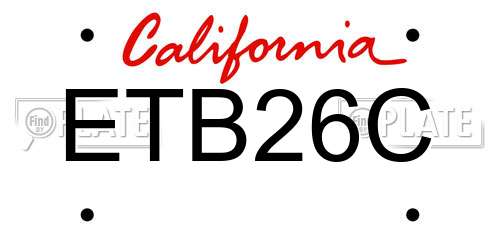 ETB26C California License Plate
