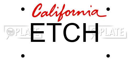 ETCH California License Plate