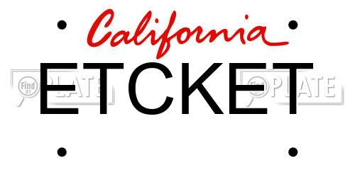 ETCKET California License Plate