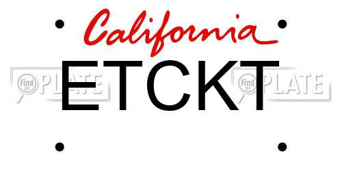 ETCKT California License Plate